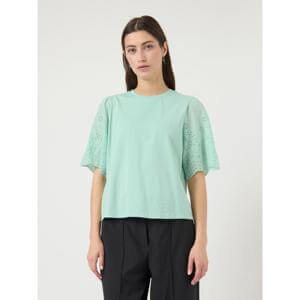 Y.A.S Lex Short Sleeve Embroidered Top